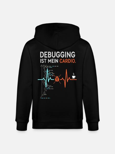 Debugging ist mein Cardio - Computer Nerd - Stanley/Stella Unisex Bio-Kapuzenjacke CULTIVATOR  - Schwarz
