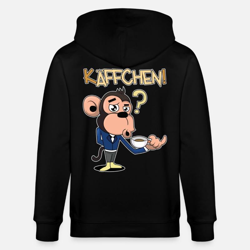 Käffchen, bitte! - Stanley/Stella Unisex Bio-Kapuzenjacke CULTIVATOR  - Schwarz