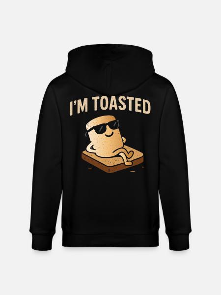 Relaxed Marshmallow - I'm Toasted - Stanley/Stella CULTIVATOR  Unisex Organic Hooded Jacket - black