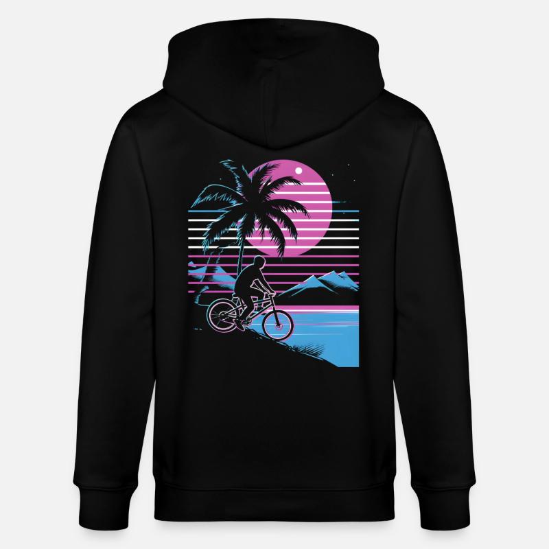 VTT Synthwave - Veste à capuche bio CULTIVATOR Stanley/Stella Unisexe - noir