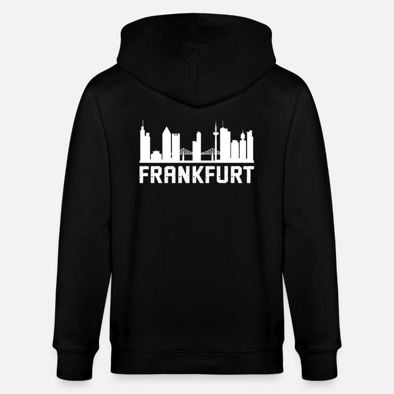 Frankfurt Skyline - Stanley/Stella Unisex Bio-Kapuzenjacke CULTIVATOR - Schwarz