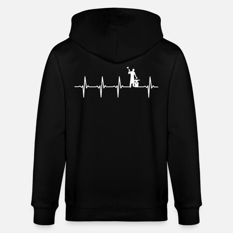 Blacksmith Heartbeat Blacksmith - Veste à capuche bio CULTIVATOR Stanley/Stella Unisexe - noir
