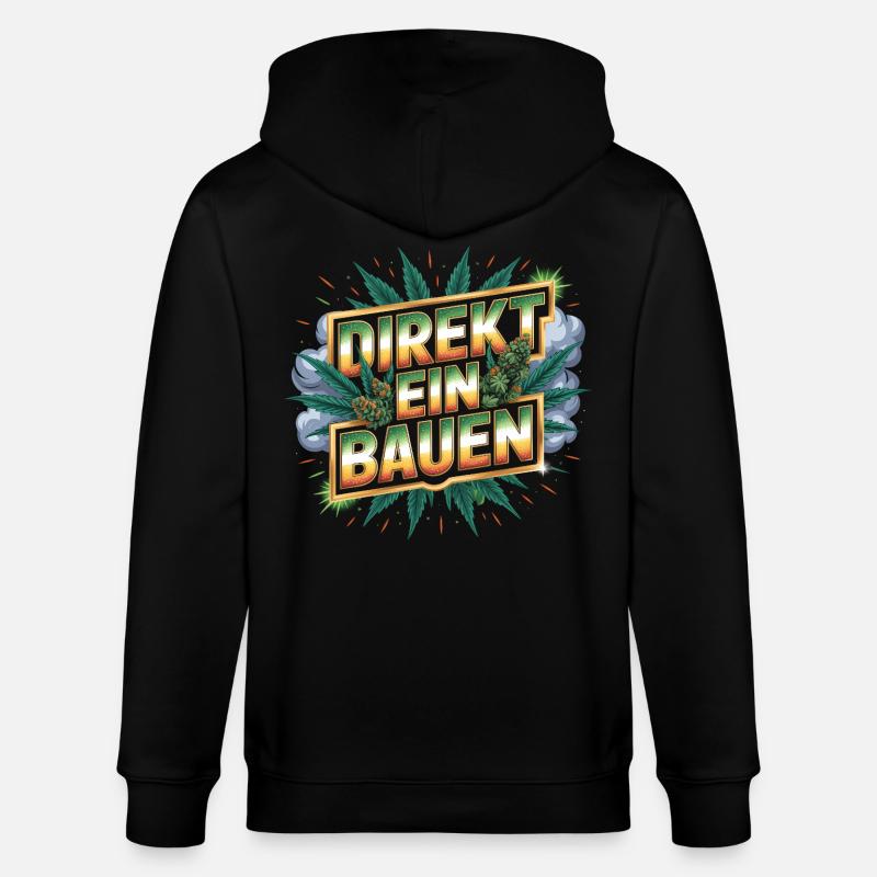 Direkt ein Bauen -  Deutsche Memes - Stanley/Stella Unisex Bio-Kapuzenjacke CULTIVATOR  - Schwarz
