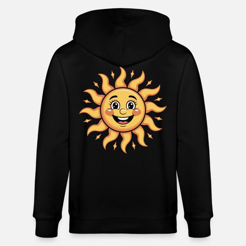 Illustration de ciel de soleil joyeux - Veste à capuche bio CULTIVATOR Stanley/Stella Unisexe - noir