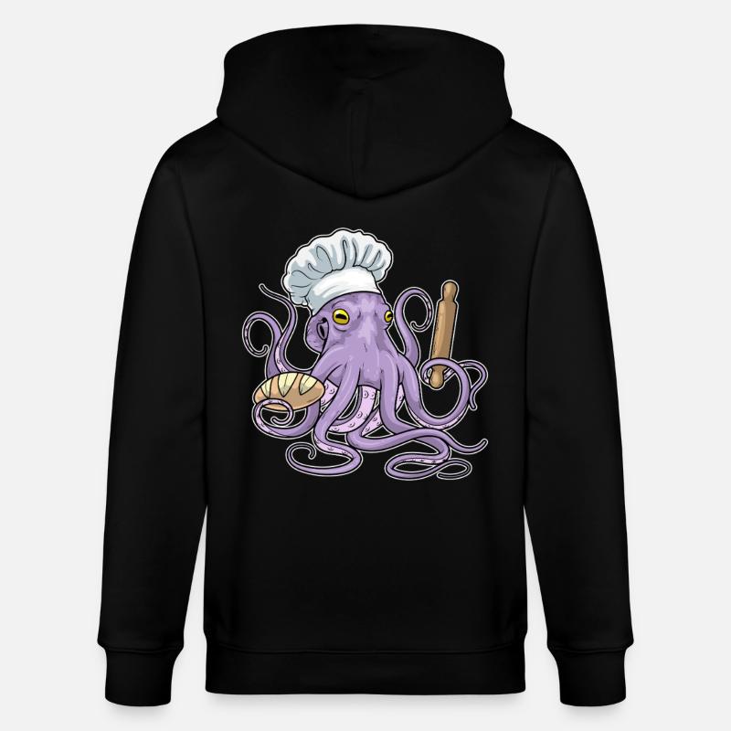 Octopus Baker Bread - Stanley/Stella CULTIVATOR Unisex Organic Hooded Jacket - black