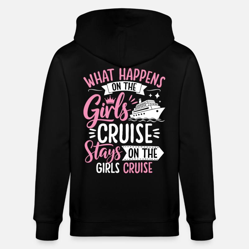 Mädchen Kreuzfahrt Spruch Design - Stanley/Stella Unisex Bio-Kapuzenjacke CULTIVATOR  - Schwarz