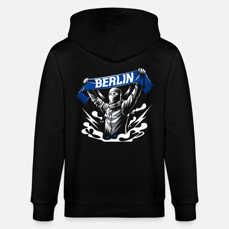 Stylized Neon Graffiti Berlin Scene - Stanley/Stella CULTIVATOR  Unisex Organic Hooded Jacket - black