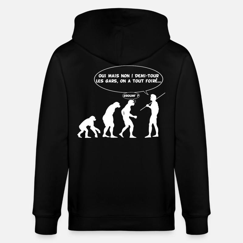 Evolution error (white) - Stanley/Stella CULTIVATOR  Unisex Organic Hooded Jacket - black