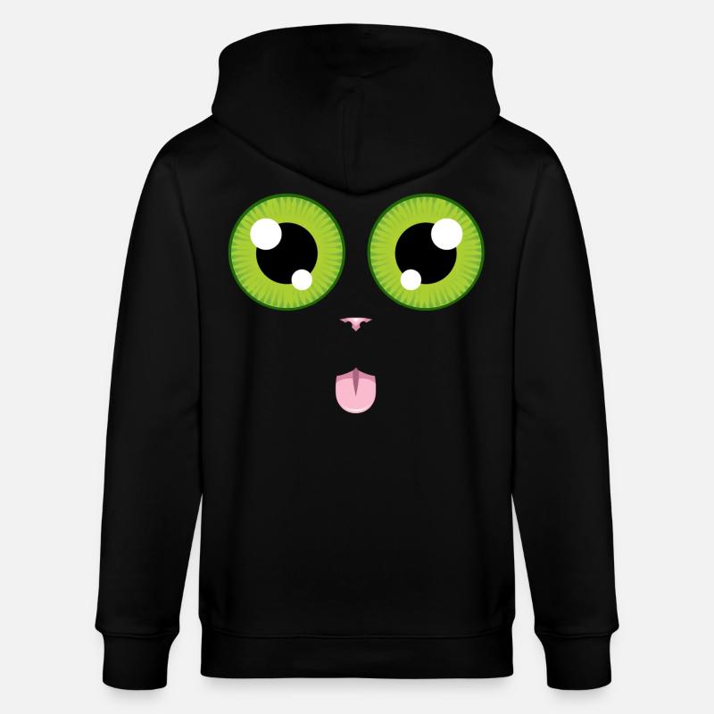 Le chat tire la langue - Veste à capuche bio CULTIVATOR Stanley/Stella Unisexe - noir