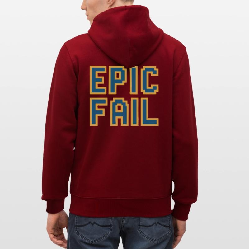 Epic fail - retro 8-bit gaming meme Stanley/Stella CULTIVATOR  Unisex Organic Hooded Jacket