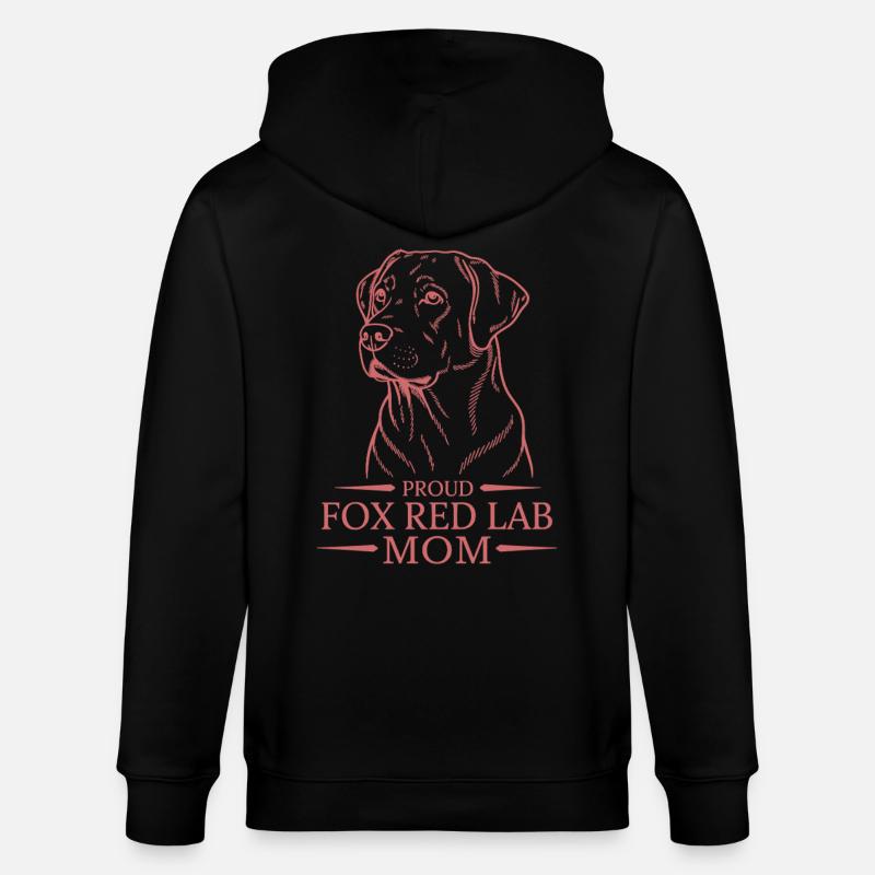 Proud Fox Red Lab Mom - Stanley/Stella Unisex Bio-Kapuzenjacke CULTIVATOR  - Schwarz