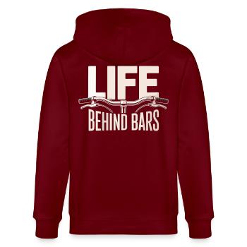 Life Behind Bars Rad Shirt - Stanley/Stella CULTIVATOR  Unisex Organic Hooded Jacket - burgundy - Back - Anna (173cm)