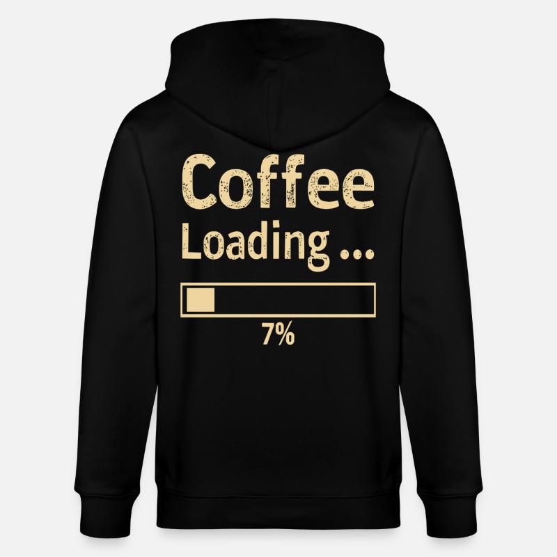 Coffee Loading Spruch Zitat - Stanley/Stella Unisex Bio-Kapuzenjacke CULTIVATOR  - Schwarz