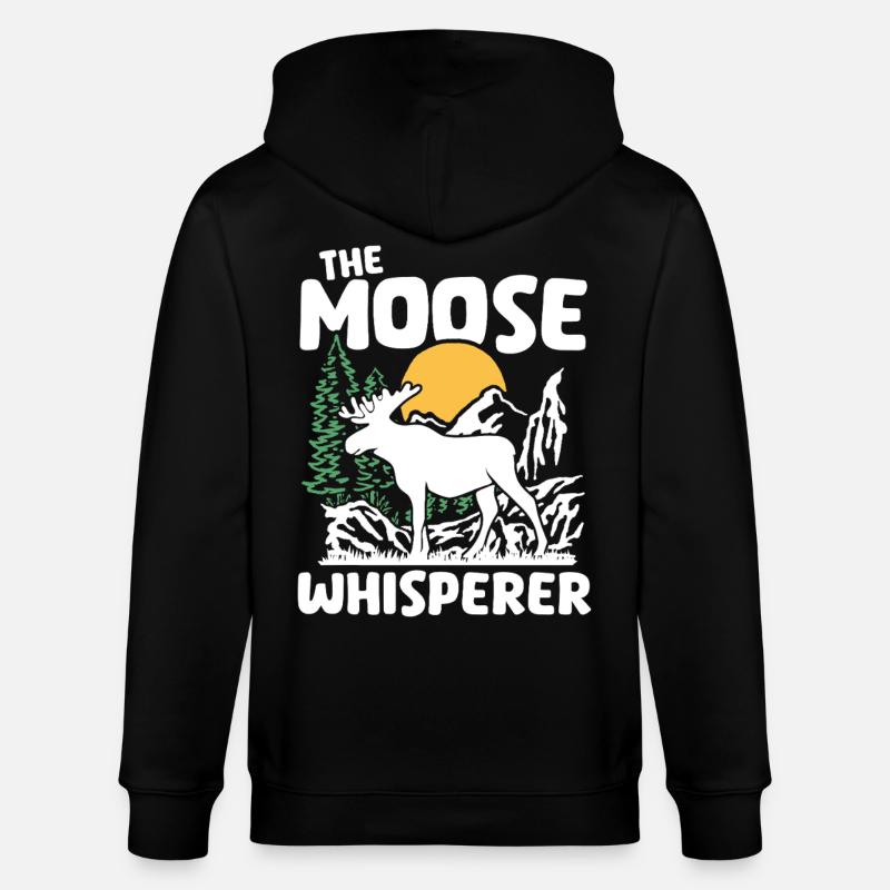 Moose Nature Silhouette Design - Stanley/Stella Unisex Bio-Kapuzenjacke CULTIVATOR - Schwarz