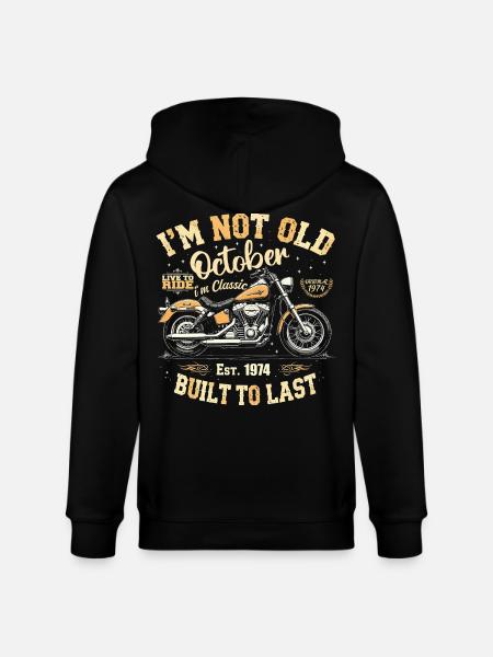 Birthday October 1974 Anniversary October 1974 - Stanley/Stella CULTIVATOR Unisex Organic Hooded Jacket - black