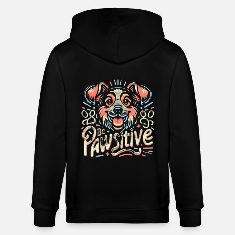 Be pawsitive süßer Hund - Stanley/Stella Unisex Bio-Kapuzenjacke CULTIVATOR  - Schwarz