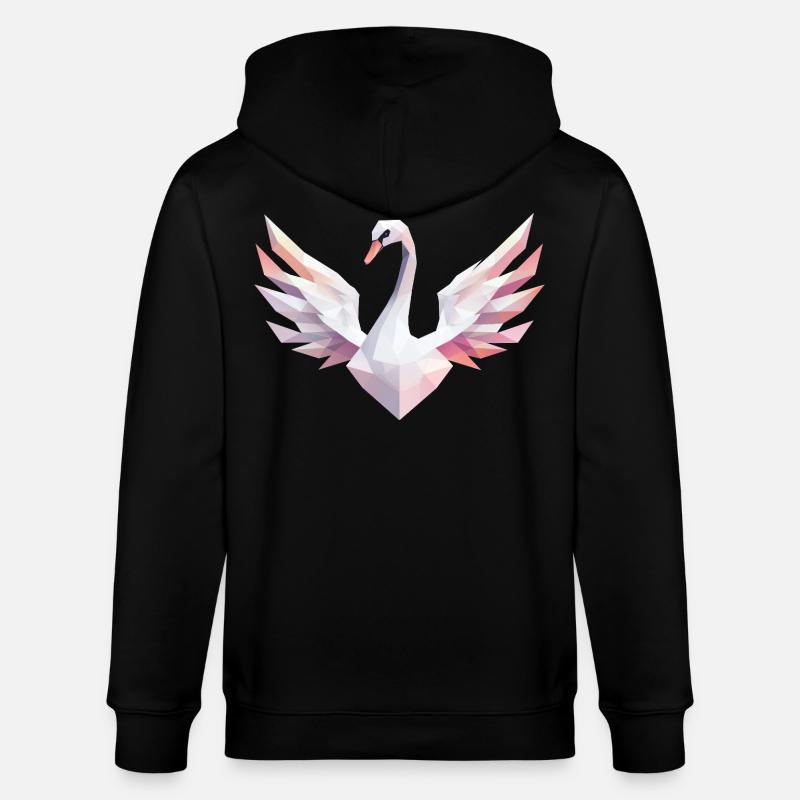 Geometrischer Schwan mit Pastellfarben - Stanley/Stella Unisex Bio-Kapuzenjacke CULTIVATOR  - Schwarz