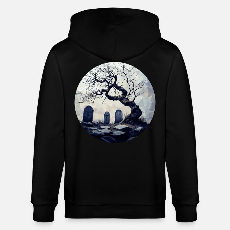 Tombe oubliée avec arbre noueux - Veste à capuche bio CULTIVATOR Stanley/Stella Unisexe - noir