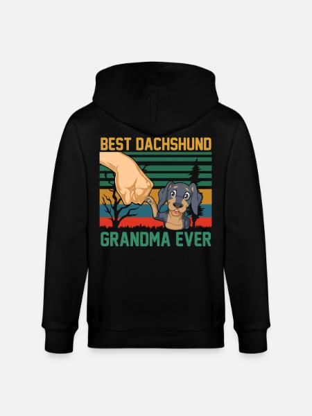 Bestes Dackel-Oma-Design aller Zeiten - Stanley/Stella Unisex Bio-Kapuzenjacke CULTIVATOR  - Schwarz