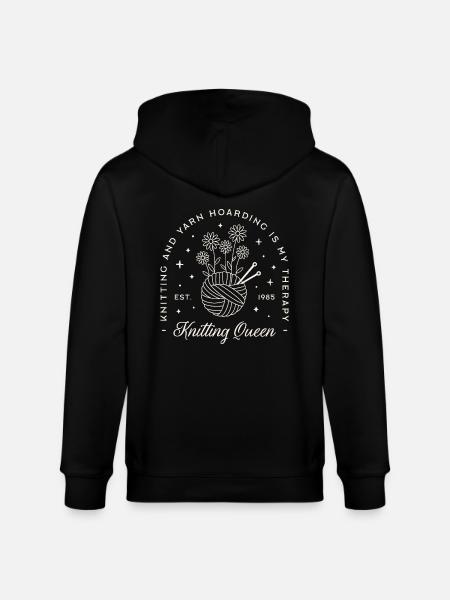 Strikning er min terapi garn hamstring sjov strikker - Stanley/Stella økologisk unisex-hættejakke CULTIVATOR  - sort