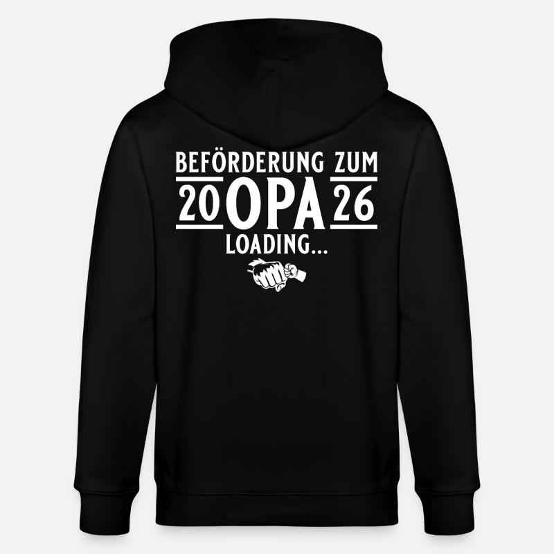 Opa 2026 loading - Werdender Großvater - Stanley/Stella Unisex Bio-Kapuzenjacke CULTIVATOR - Schwarz