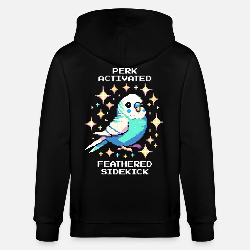 Perk active: Feathered Sidekick | Budgie - Stanley/Stella CULTIVATOR  Unisex Organic Hooded Jacket - black