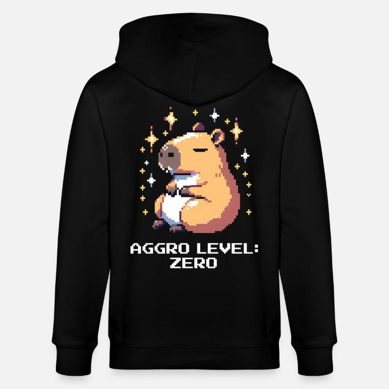 Aggro-Level: Null | Capybara & Ruhe - Stanley/Stella Unisex Bio-Kapuzenjacke CULTIVATOR - Schwarz