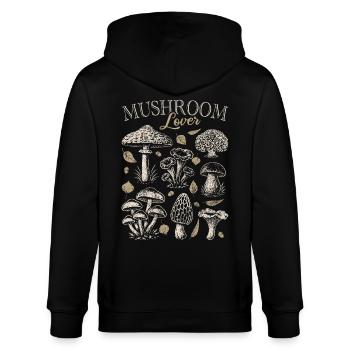 Mushroom Lover, Pilzsammler - Pilze - Spruch - Stanley/Stella Unisex Bio-Kapuzenjacke CULTIVATOR  - Schwarz - Hinten - Anna (173cm)