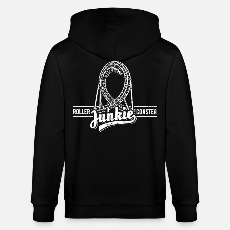 Rollercoaster Junkie -  Achterbahn - Looping - Stanley/Stella Unisex Bio-Kapuzenjacke CULTIVATOR  - Schwarz