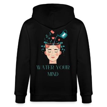 Creative Mental Water Care Design - Stanley/Stella CULTIVATOR  Unisex Organic Hooded Jacket - black - Back - Anna (173cm)