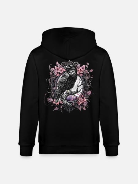 Halloween Mystical Raven Women - Stanley/Stella CULTIVATOR Unisex Organic Hooded Jacket - black