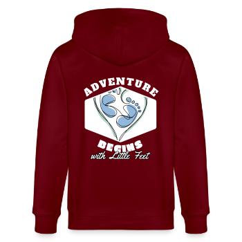 Adventure Begins with Little Feet Cadeau Naissance - Veste à capuche bio CULTIVATOR Stanley/Stella Unisexe - bordeaux - Dos - Anna (173cm)