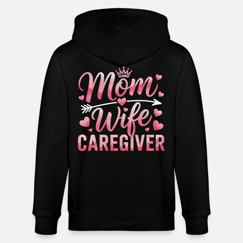 Mutter Tochter Herz Motiv - Stanley/Stella Unisex Bio-Kapuzenjacke CULTIVATOR  - Schwarz
