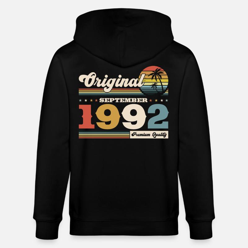 33e anniversaire Original septembre 1992 - Veste à capuche bio CULTIVATOR Stanley/Stella Unisexe - noir