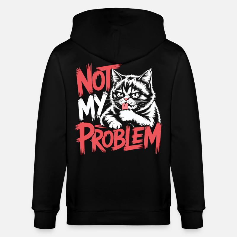 Nicht meine Problemkatze - Stanley/Stella Unisex Bio-Kapuzenjacke CULTIVATOR  - Schwarz