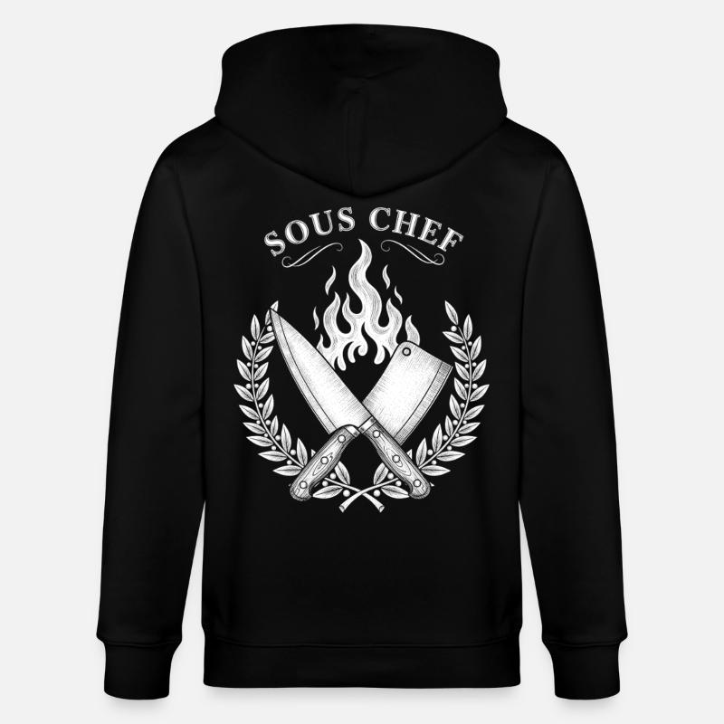 Sous-chef Flammes Conception de cuisson - Veste à capuche bio CULTIVATOR Stanley/Stella Unisexe - noir