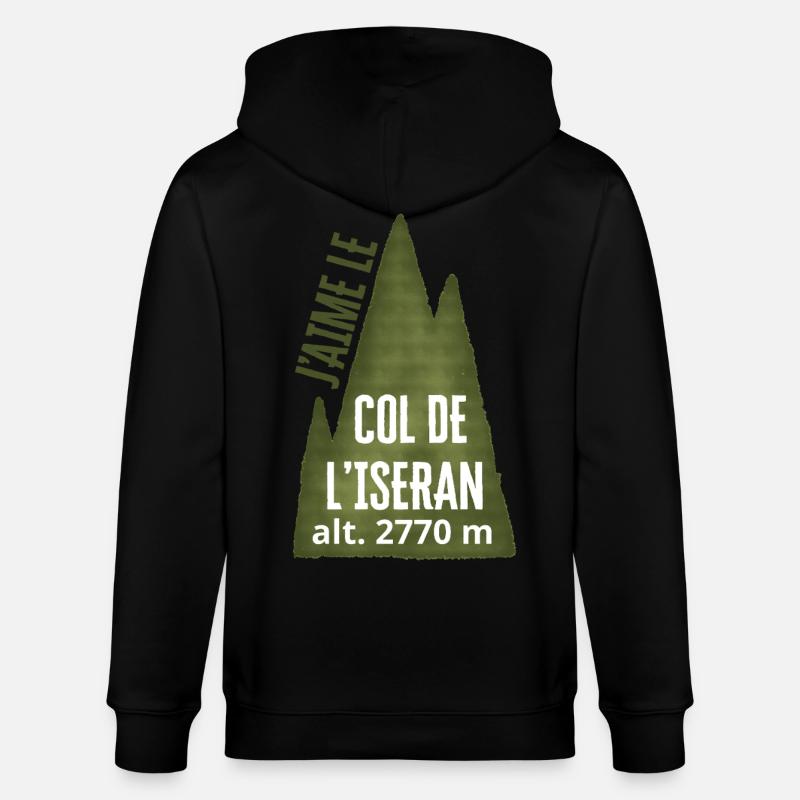 COL DE L’ISERAN ALT 2770 Meter - Stanley/Stella Unisex Bio-Kapuzenjacke CULTIVATOR - Schwarz
