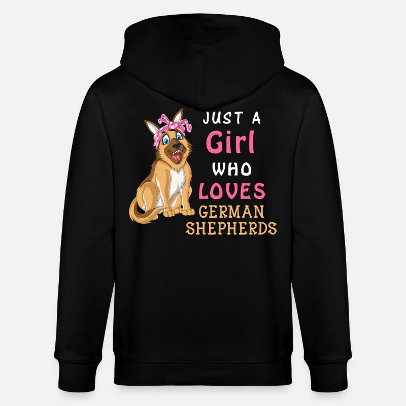 Mädchen liebt Deutschen Schäferhund - Stanley/Stella Unisex Bio-Kapuzenjacke CULTIVATOR  - Schwarz