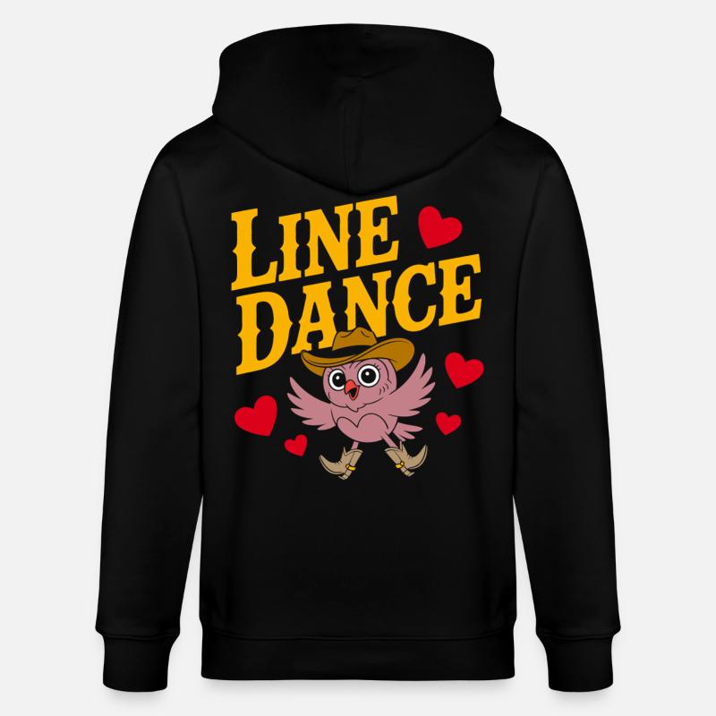 Linedance Eule mit Hut - Stanley/Stella Unisex Bio-Kapuzenjacke CULTIVATOR  - Schwarz