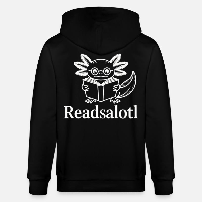 Lineart Readsalotl Axolotl Lecture - Veste à capuche bio CULTIVATOR Stanley/Stella Unisexe - noir