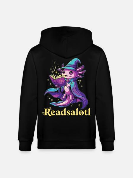 Readsalotl Axolotl Reading Mage Axolotl - Stanley/Stella CULTIVATOR Unisex Organic Hooded Jacket - black
