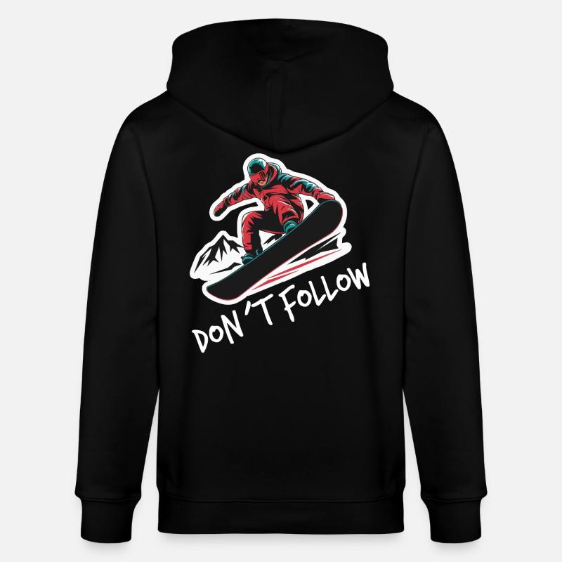 Snowboarder beim Snowborading - Stanley/Stella Unisex Bio-Kapuzenjacke CULTIVATOR  - Schwarz