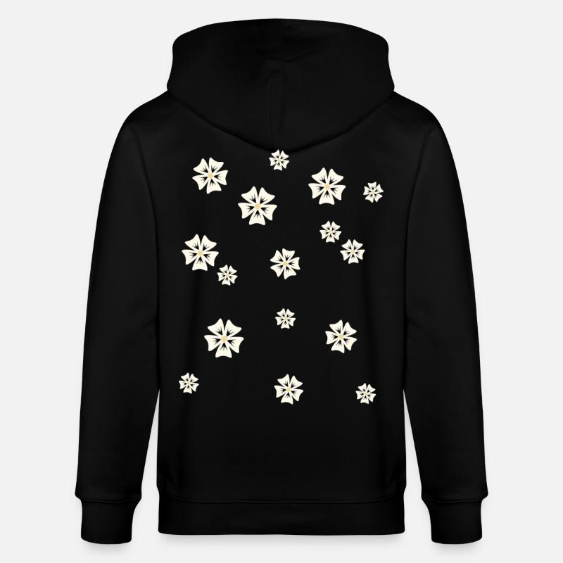 Blumenmuster in schlichtem Stil - Stanley/Stella Unisex Bio-Kapuzenjacke CULTIVATOR  - Schwarz