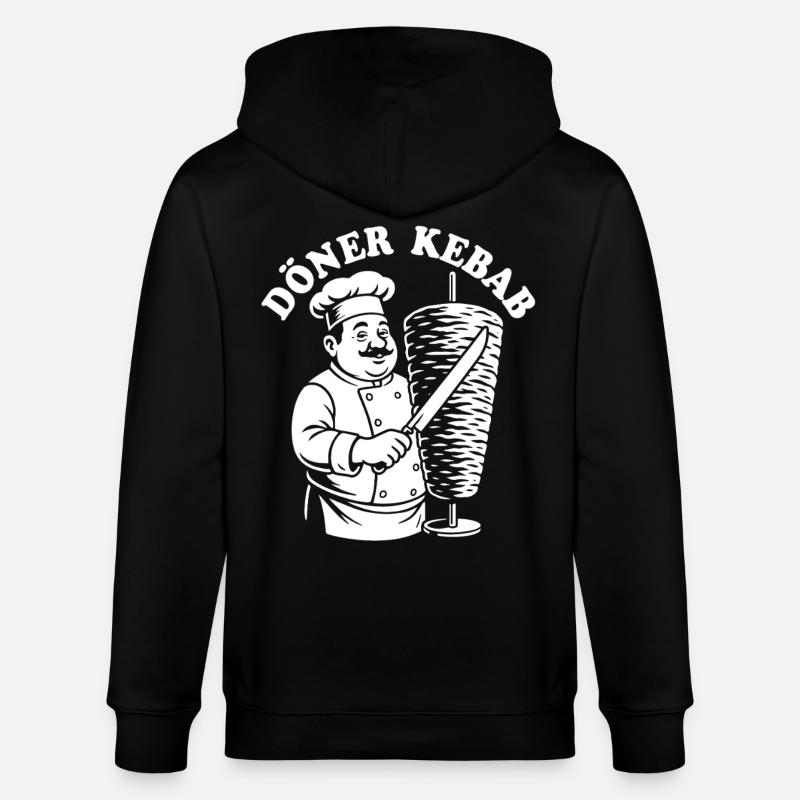 Döner Kebab - Restauration rapide - Spruch - Veste à capuche bio CULTIVATOR Stanley/Stella Unisexe - noir
