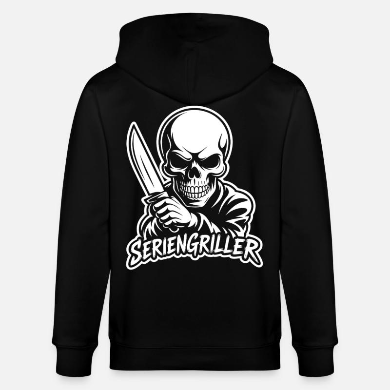 Série Griller - Squelette avec couteau - Veste à capuche bio CULTIVATOR Stanley/Stella Unisexe - noir