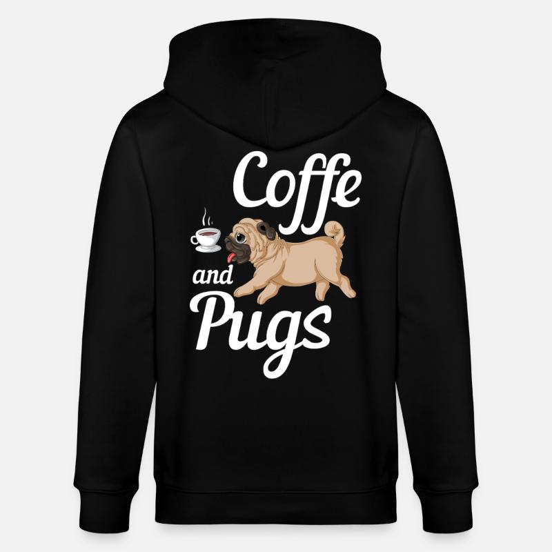 Kaffee und Möpse Tee - Stanley/Stella Unisex Bio-Kapuzenjacke CULTIVATOR  - Schwarz