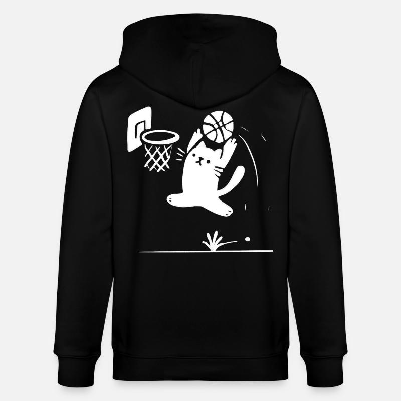 Chat de basket-ball - Veste à capuche bio CULTIVATOR Stanley/Stella Unisexe - noir