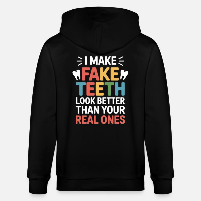 Dental Technician Precision Work  - Stanley/Stella CULTIVATOR  Unisex Organic Hooded Jacket - black