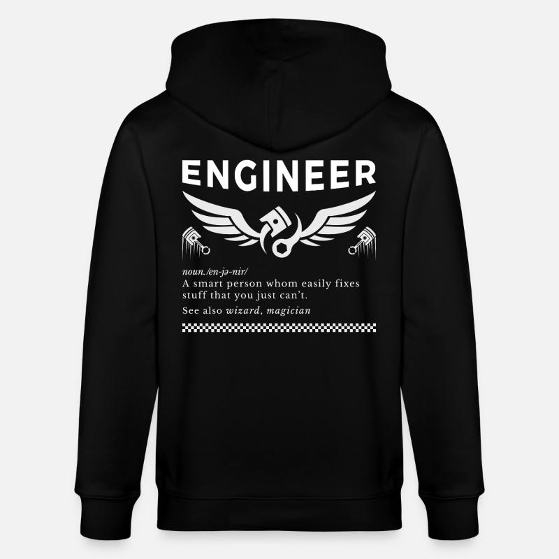 ENGINEER – The Definition Tee - Stanley/Stella CULTIVATOR Unisex Organic Hooded Jacket - black