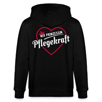 Nix Prinzessin - Pflegekraft - Geschenk - Stanley/Stella Unisex Bio-Kapuzenjacke CULTIVATOR  - Schwarz - Hinten - Anna (173cm)